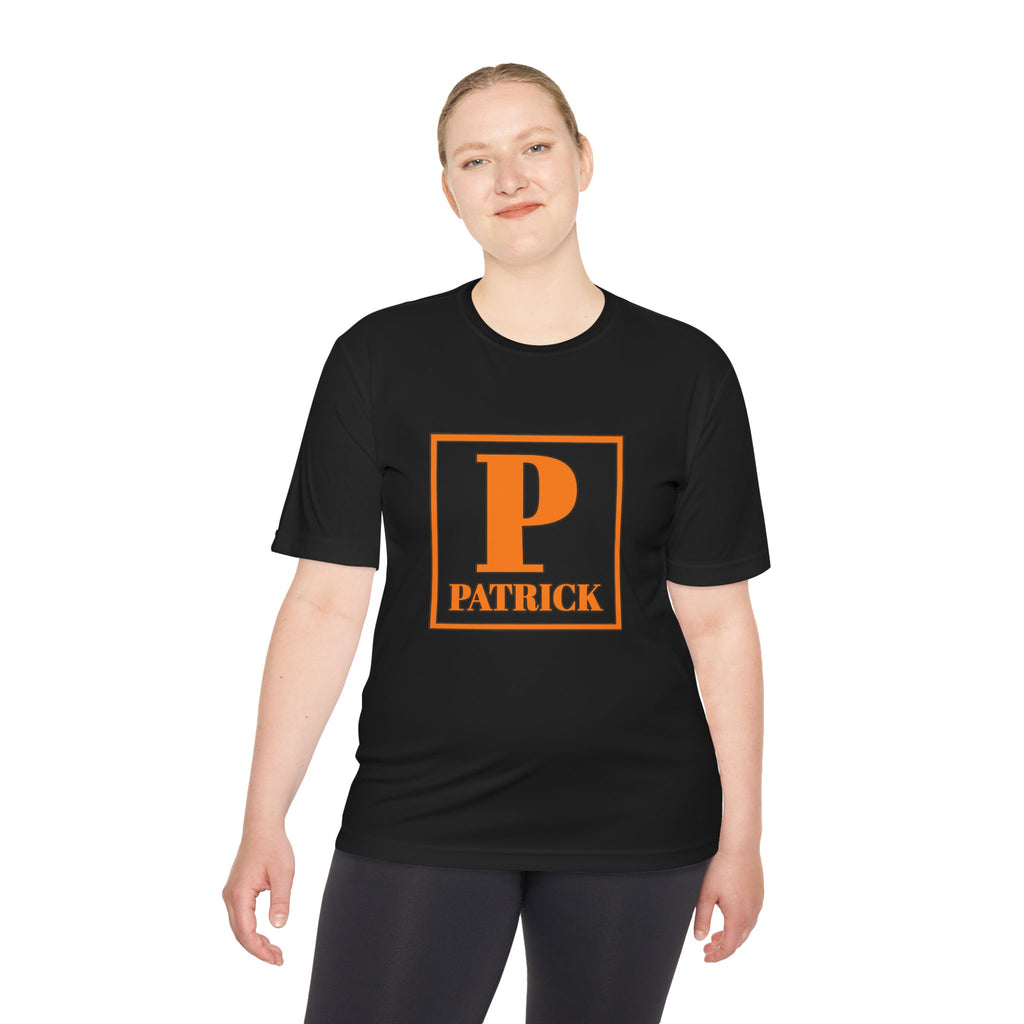 Patrick Monogram Tee — Orange Block Initial Shirt