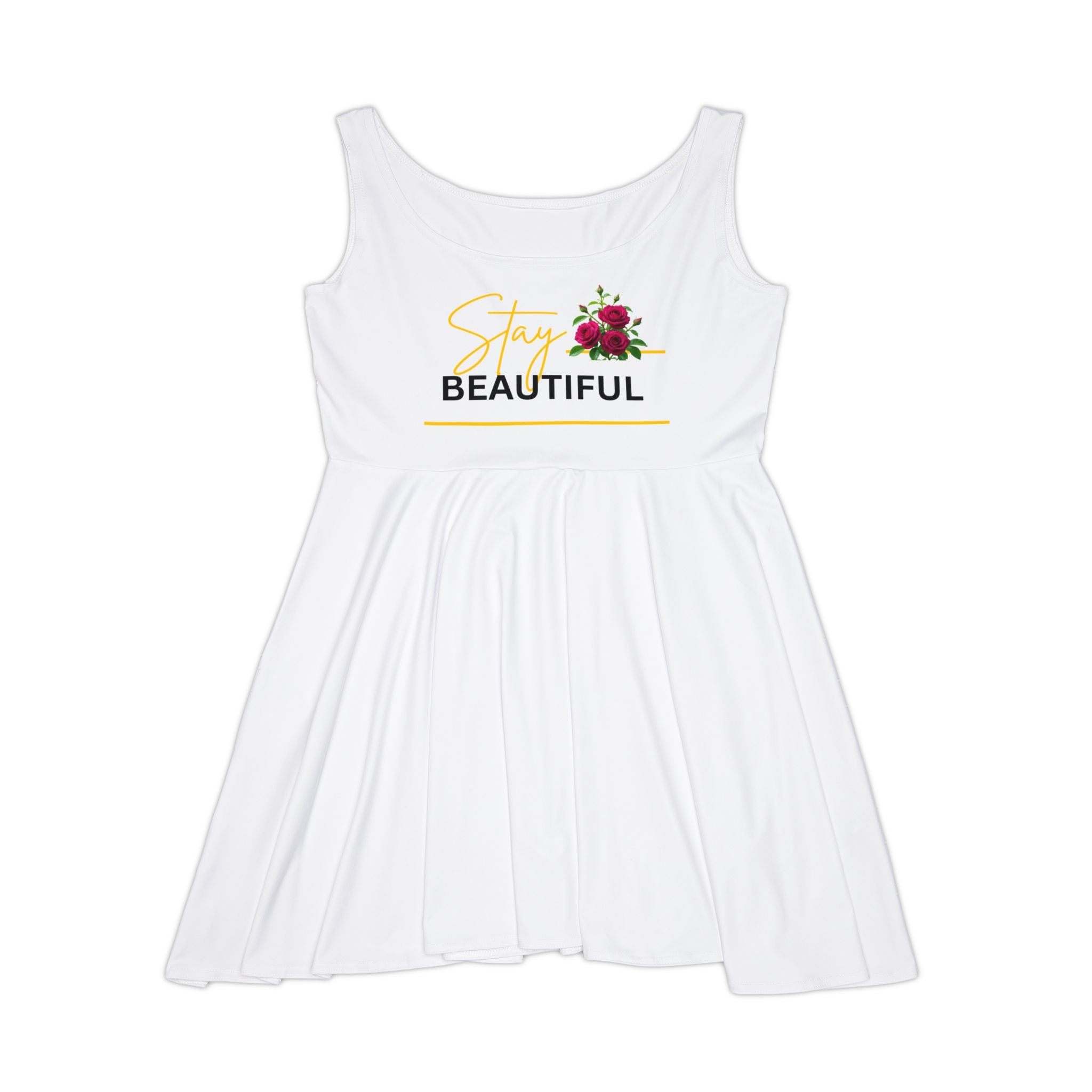 Stay Beautiful Skater Dress — Floral Graphic Women's Dress
