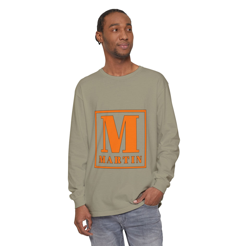 Martin Monogram Long Sleeve T‑Shirt — Personalized Initial M Graphic