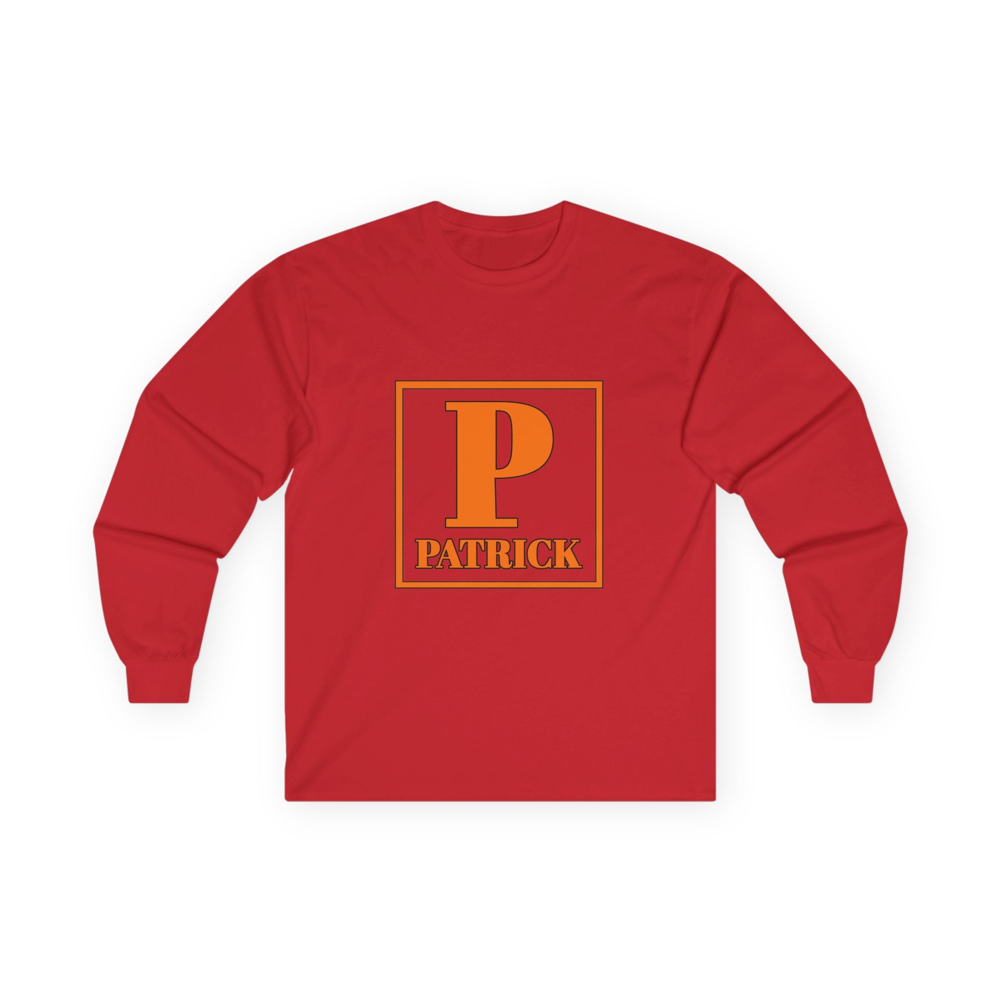 Patrick Monogram Long Sleeve Tee — Orange Block Initial P