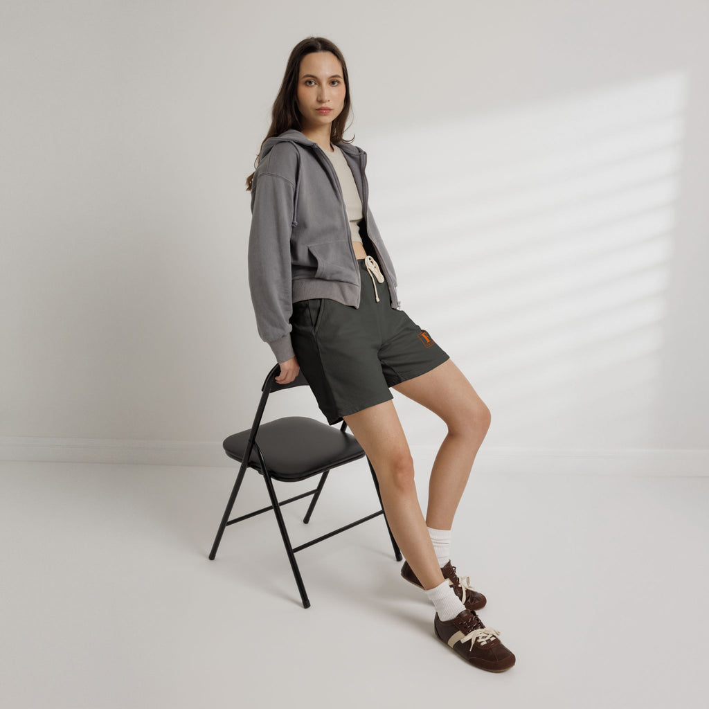 Lightweight Fleece Sweat Shorts — Minimal 'F' Logo Relaxed Lounge Shorts