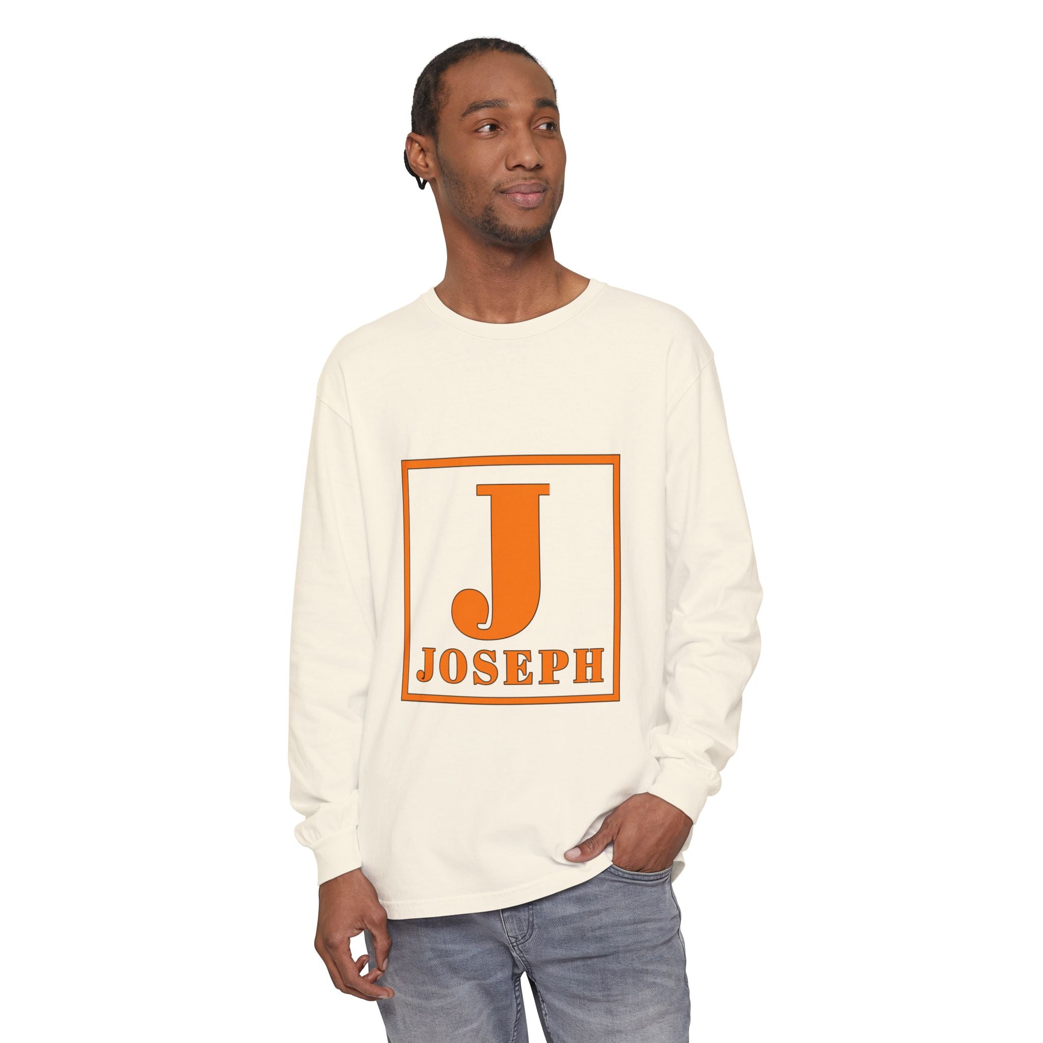 Personalized 'J' Name Long Sleeve Tee — Joseph Initial Graphic