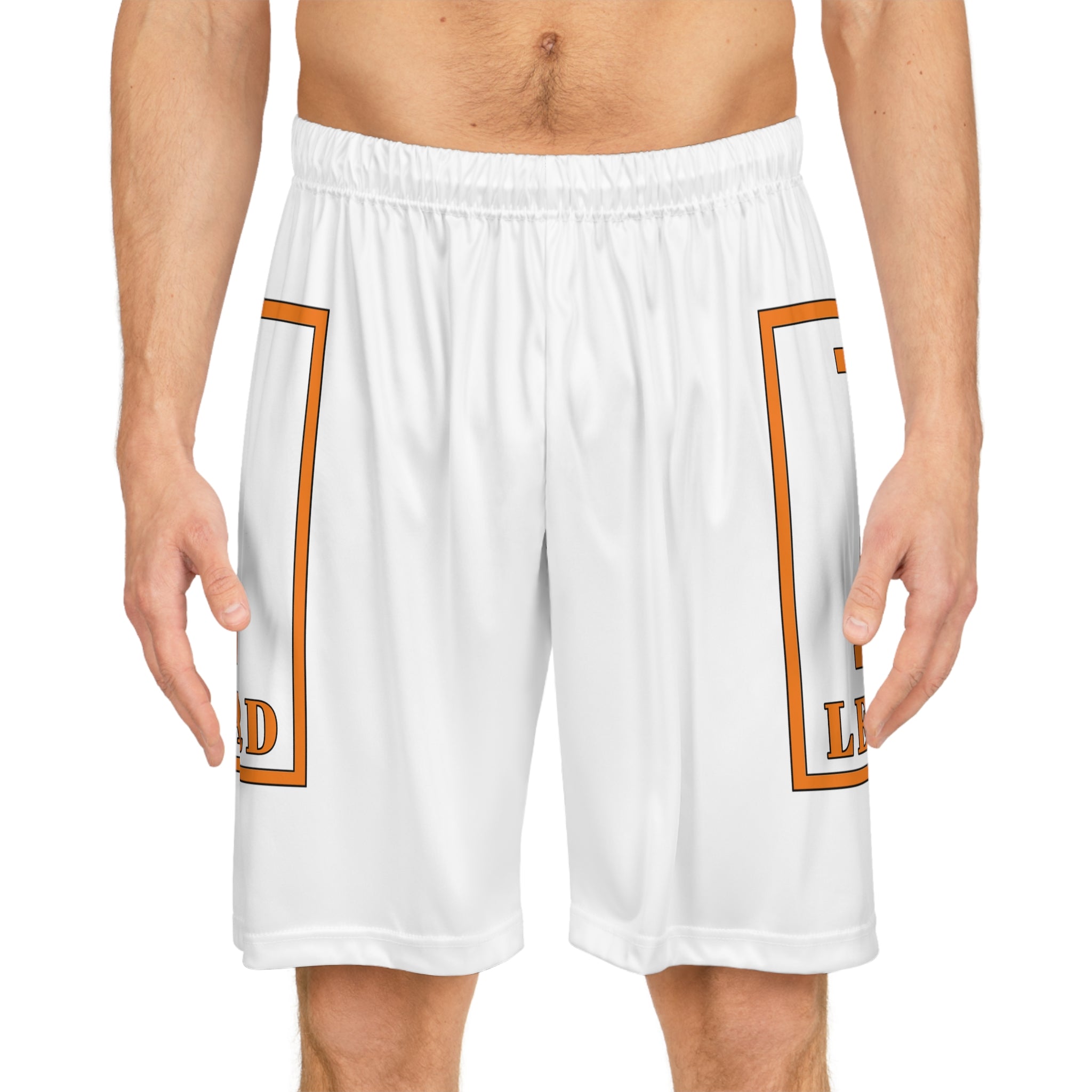 Leonard 'L' White Basketball Shorts — Custom AOP Athletic Shorts