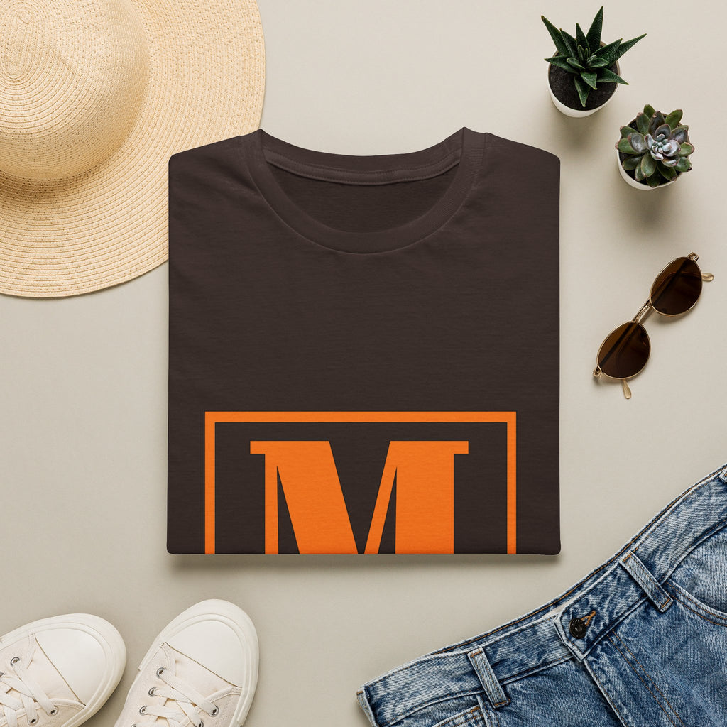 Monogram M Martin T‑Shirt — Orange Block Initial Tee