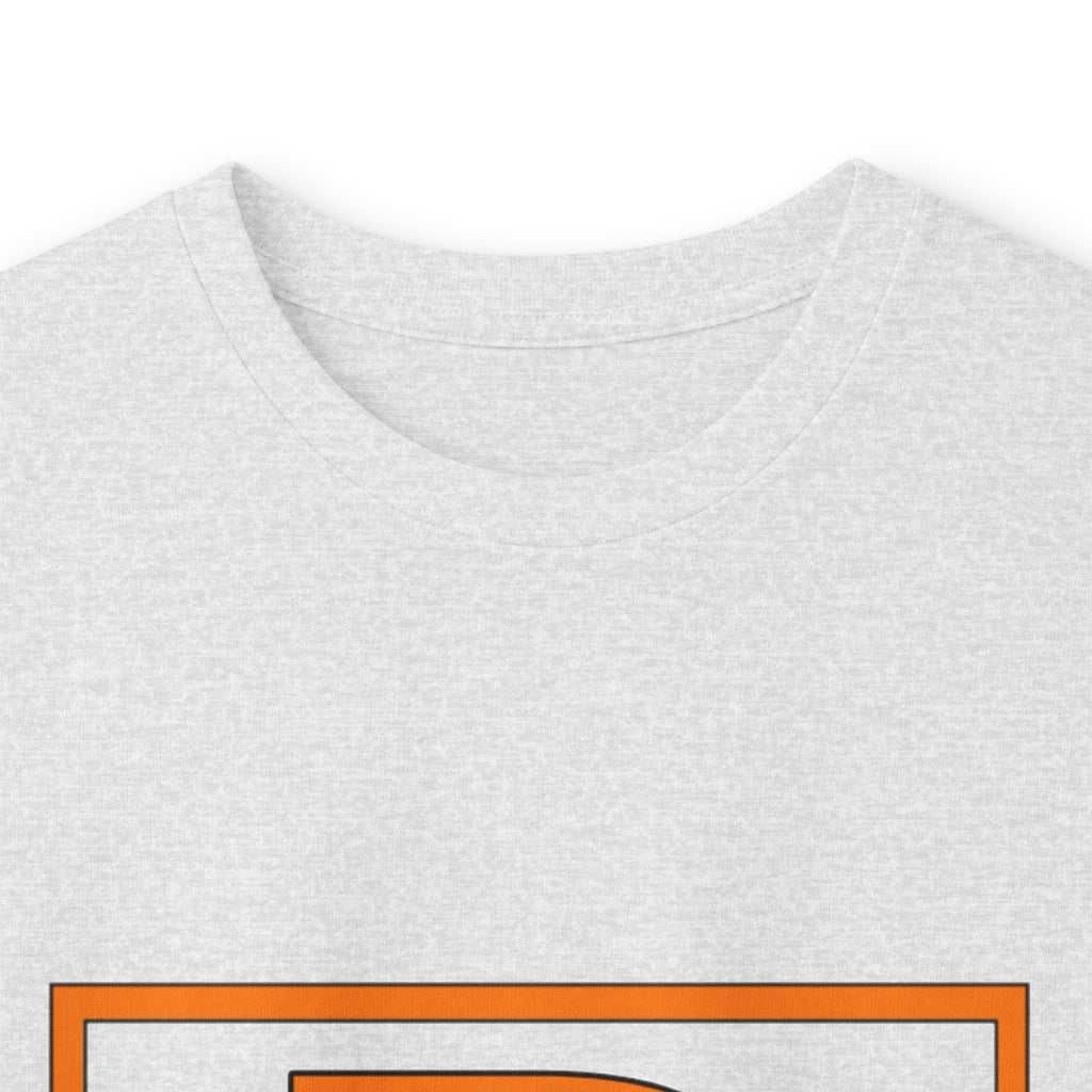 Ben Monogram Long Sleeve Tee — Orange Block Initial B Shirt