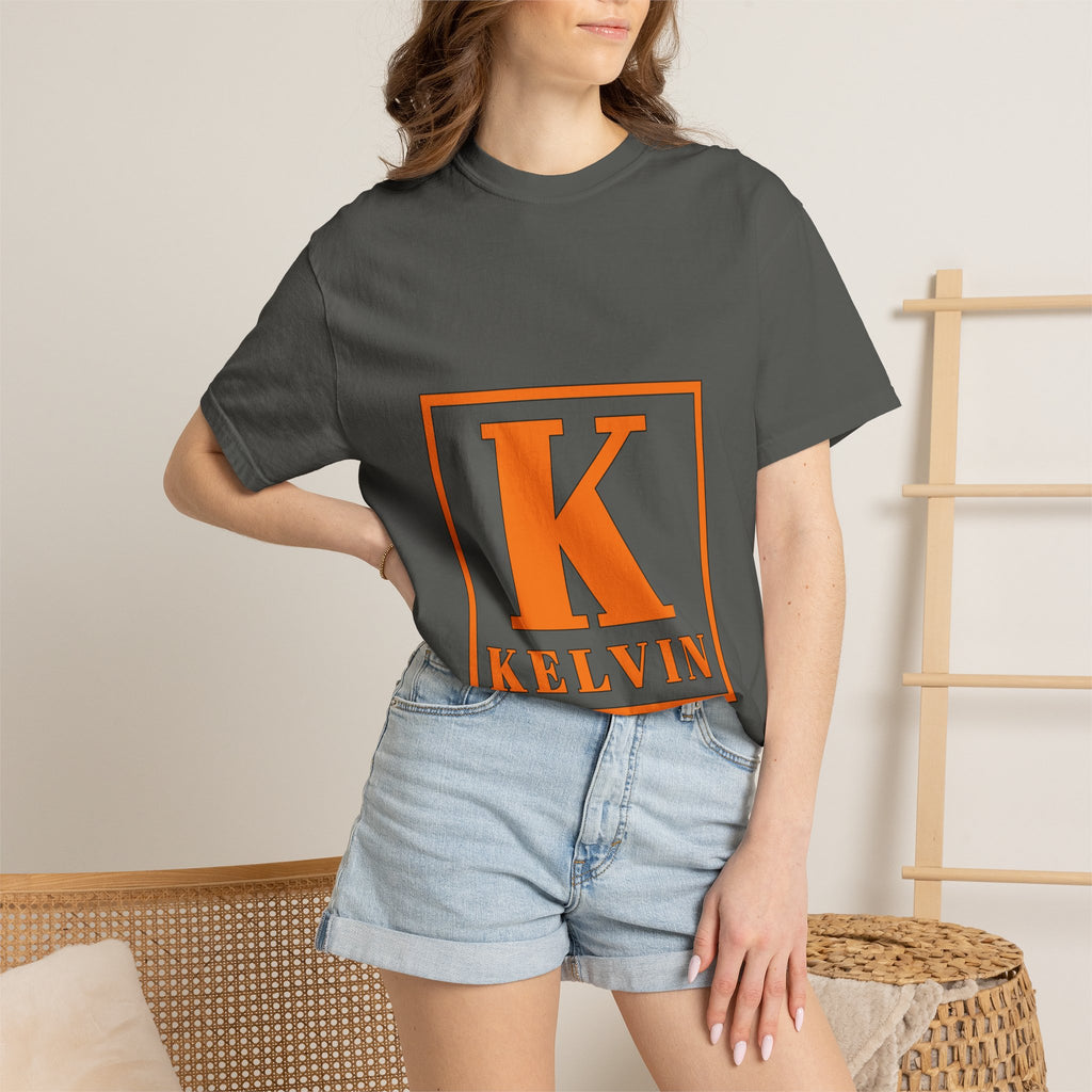 Kelvin Monogram T-Shirt — Bold Orange Initial Tee