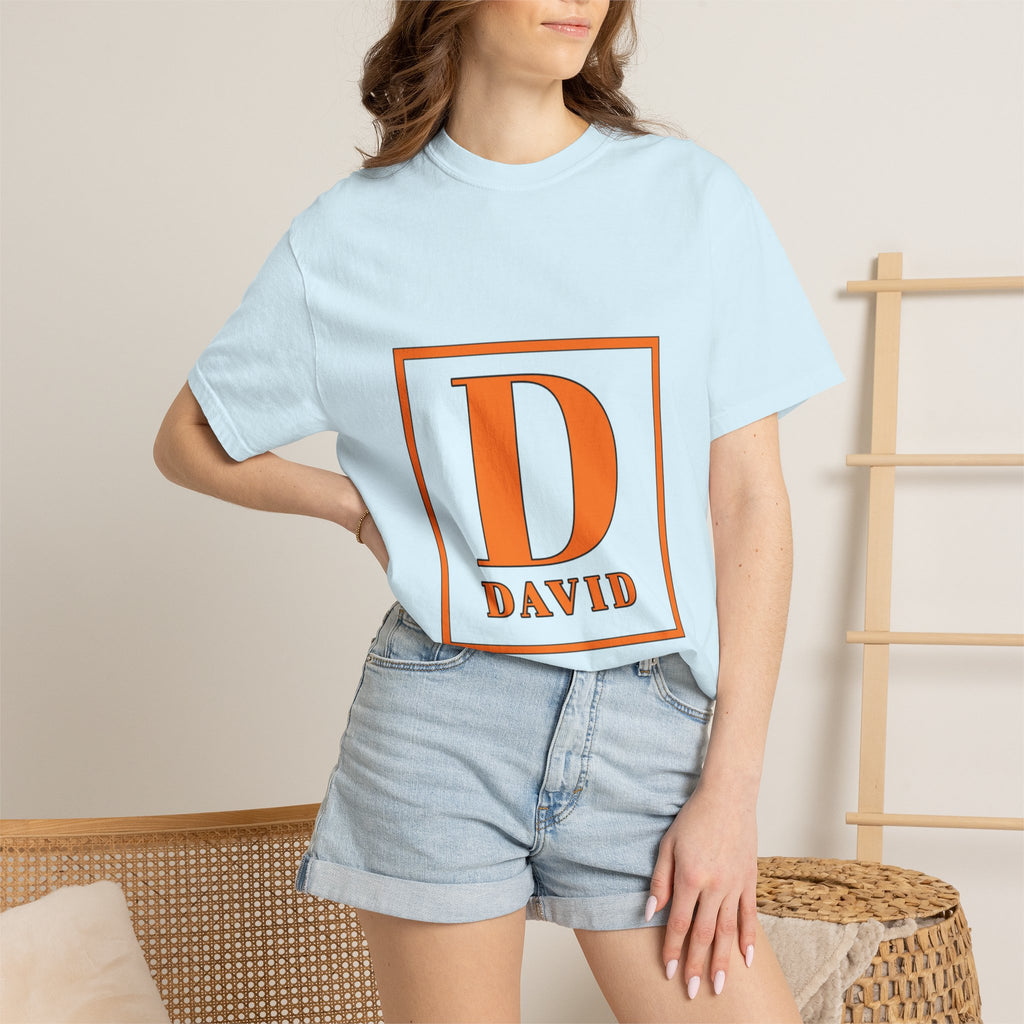 David Monogram T-Shirt — Bold Initial Box Graphic