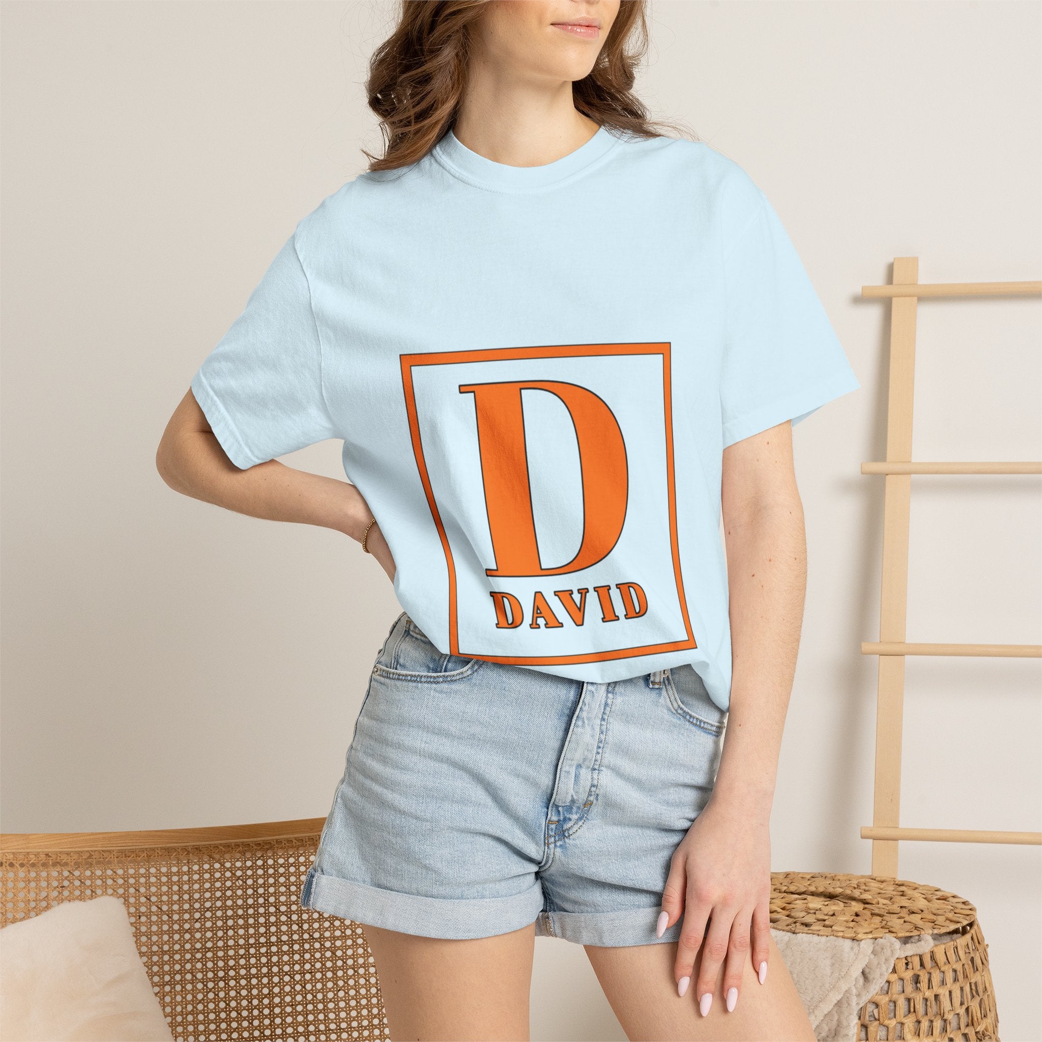 David Monogram T-Shirt — Bold Initial Box Graphic