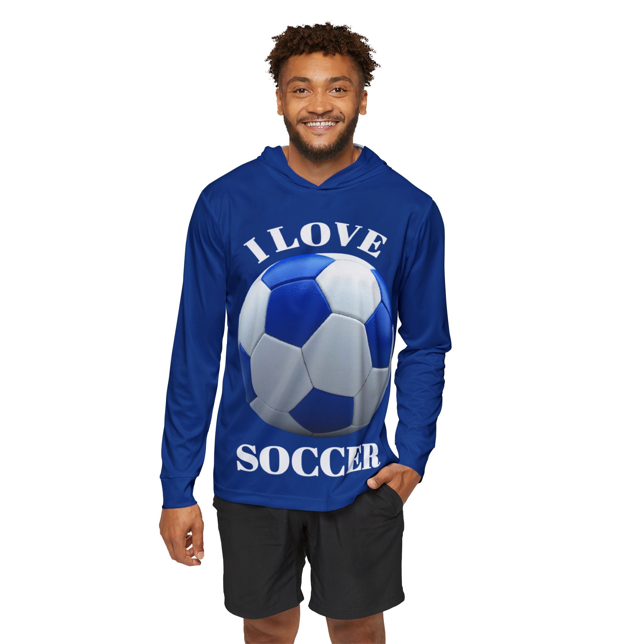 I Love Soccer Hoodie — Men's Athletic Soccer Warmup Top