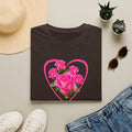 T-Shirt — Pink Rose Heart Floral Tee (Valentine’s Day, Romantic Gift)