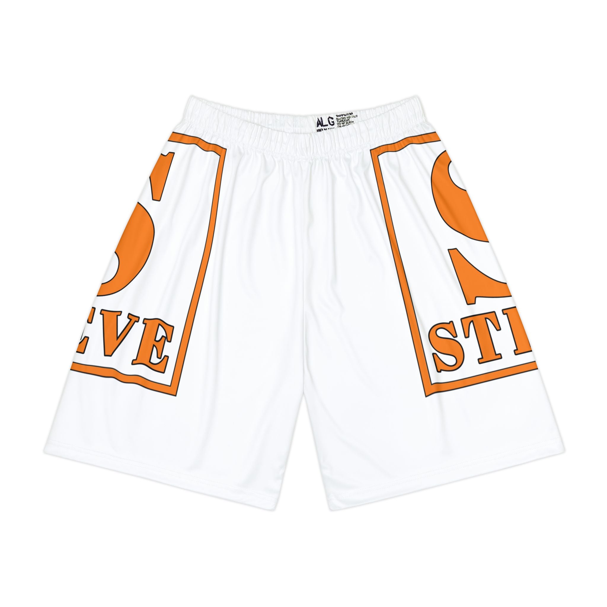Sports Shorts — Bold Orange 'S' Sleeve Graphic Athletic Shorts
