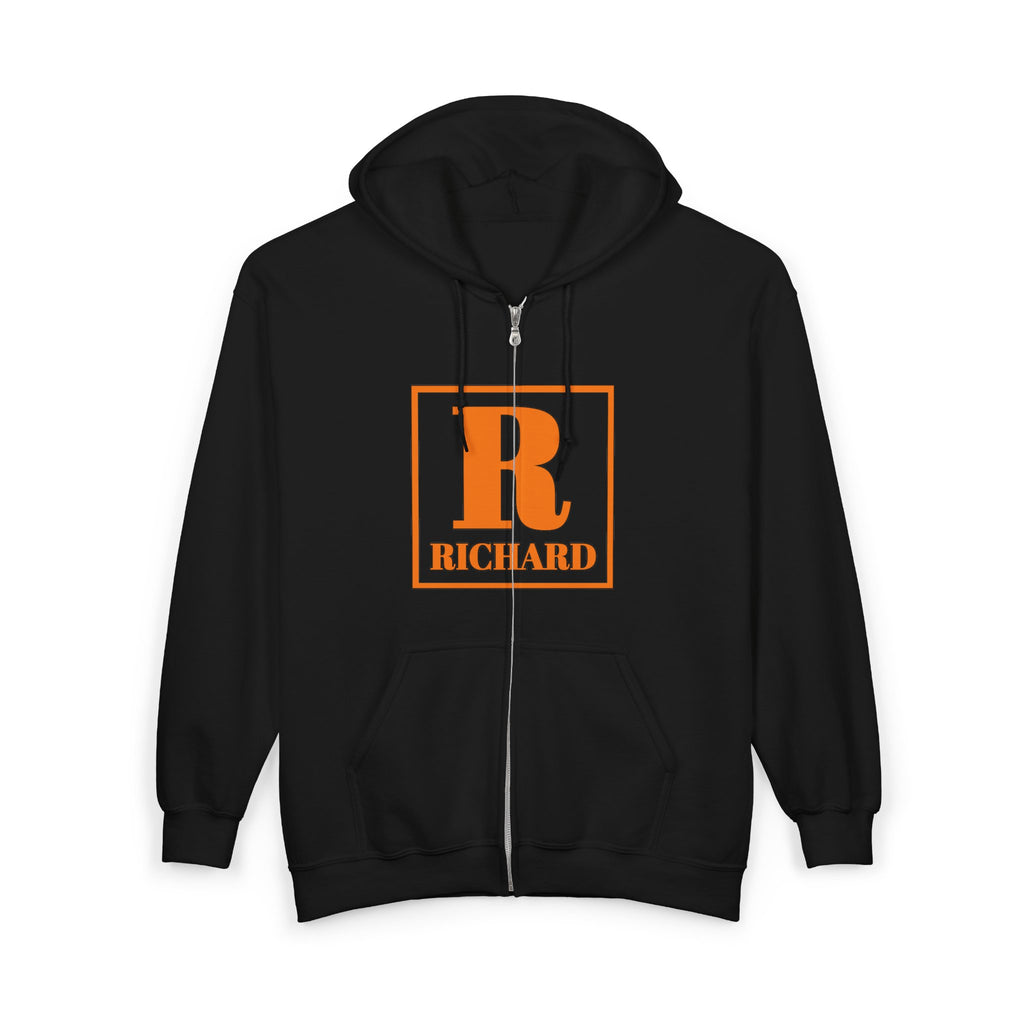 Richard Monogram Zip Hoodie — Personalized Initial R Sweatshirt