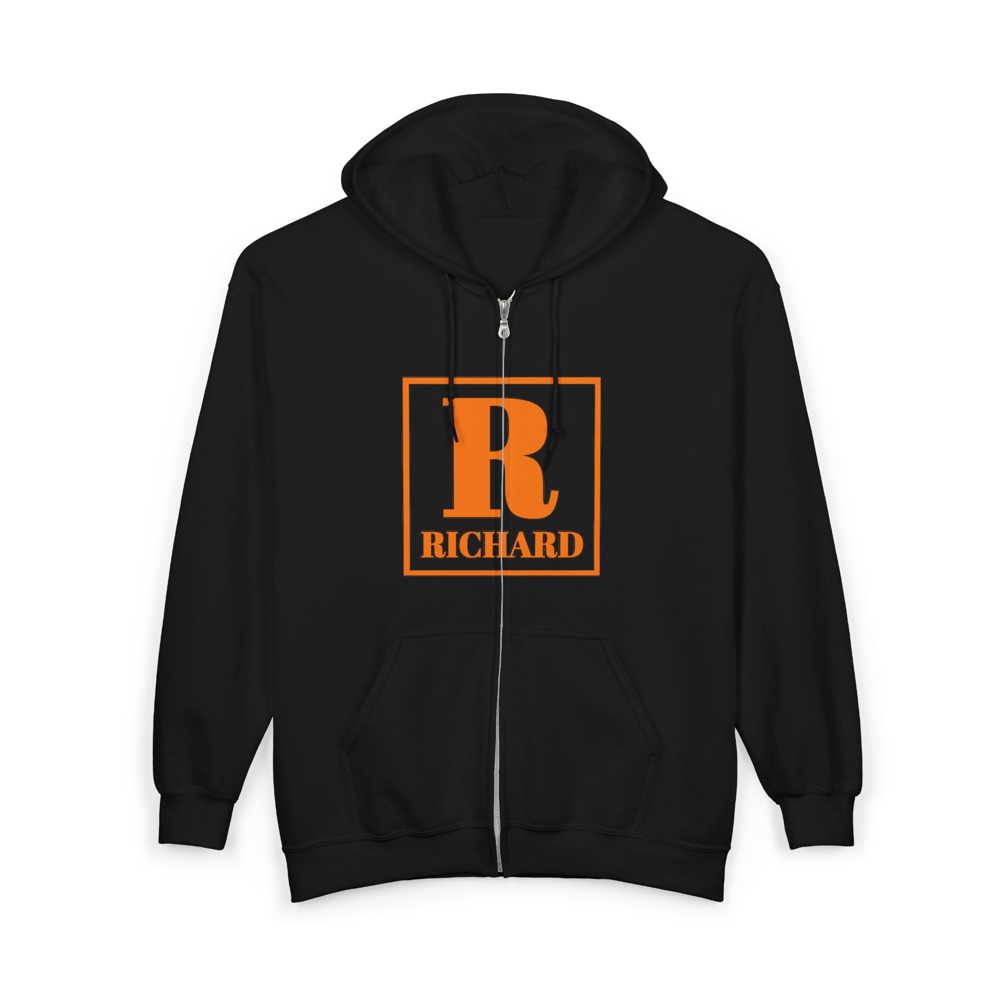 Richard Monogram Zip Hoodie — Personalized Initial R Sweatshirt